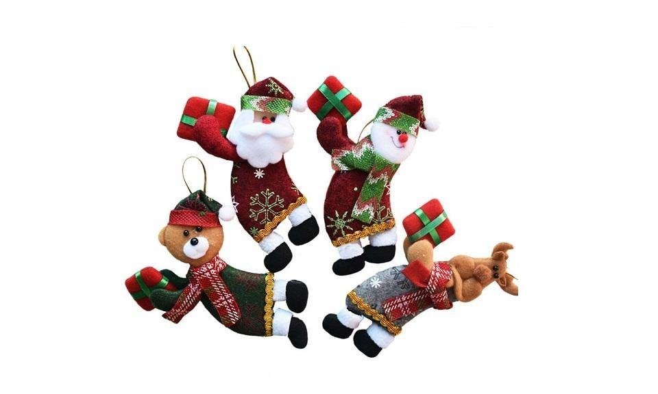 4pcs/lot Santa Dolls Gifts Pendant Christmas Tree Decorations