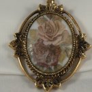 1977 ROSE MARIE Vintage SIGNED Pendant Necklace Sarah Coventry Cabochon
