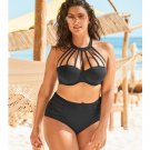 NEW NWT Plus Size Cut Out BLACK Bikini 42DD Top and 2X Bottom
