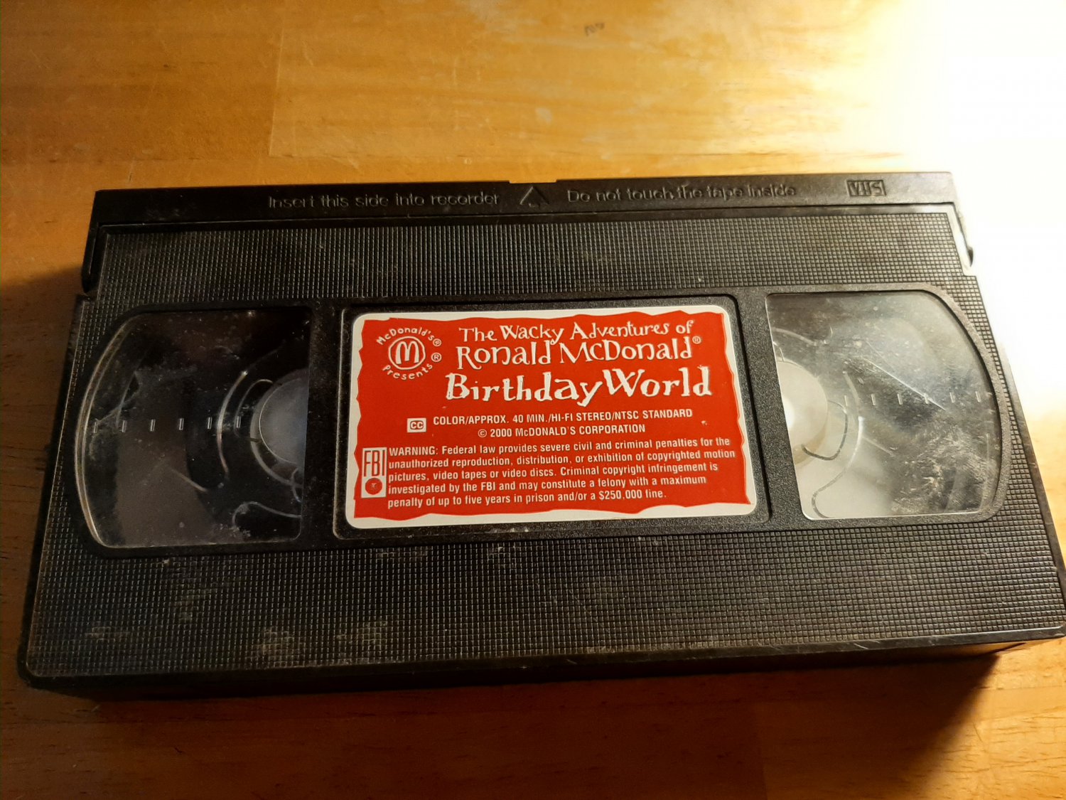 Wacky Adventures Of Ronald Mcdonald Birthday World Vhs Tape Sku 7763x372918