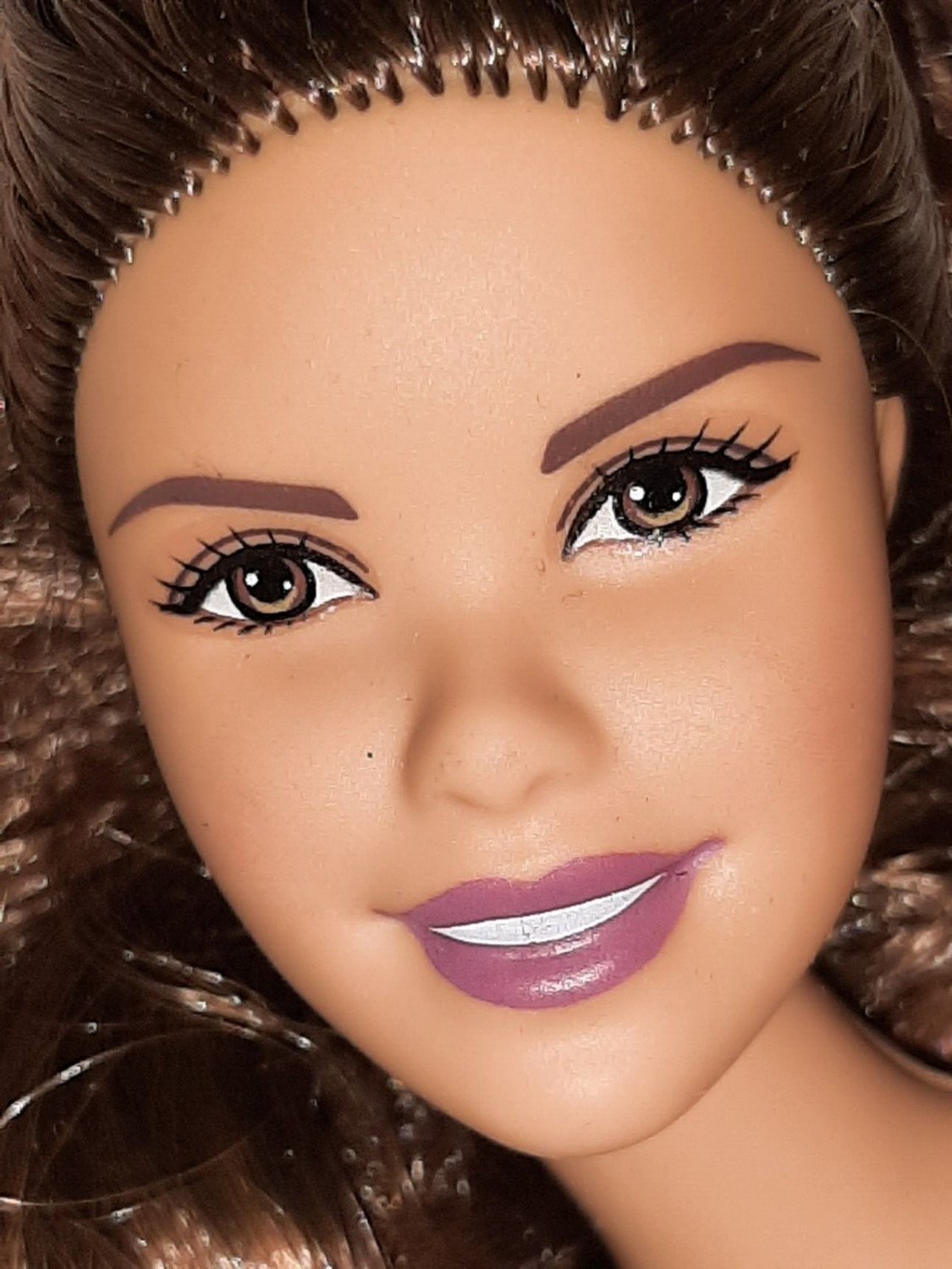 Mattel Doll Brunette Brown Hair Back 1999 Head 2010 Brown Eyes Nude Toy Collect