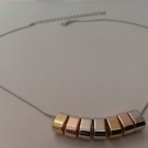Vintage Snake Chain with Multi-Color Slider Pendants Necklace VTG Jewelry