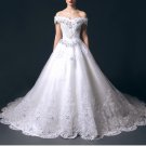 Brand New dazzling crystal moonstone beads Gown Style Wedding dress