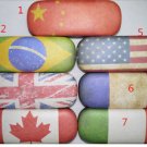 2015 countrires flag  glasses box tin organizer sunglasses case 2 faces design