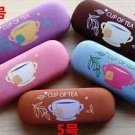 Tea cup eyeglass case Canvas  eyeglass box kid gift lovers gift kid gift