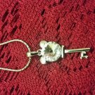 White Zircon Key to my Heart Pendent