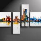 Handmade decorative abstract wall art oil painting on canvascityscape