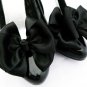 Black ShOe CLiPs For Shoes Satin Bows Pinup Retro Vintage Burlesque Unique