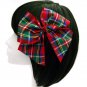 Tartan Hair Bow Large Red Glitter Girl Rockabilly Pinup Retro Christmas Xmas