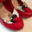Tattoo ShOe ClipS 4 shoes Heart Skull Black Gold Pinup Burlesque Seriously Sassy