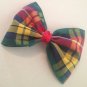 Tartan Bow Hair Clip Buchanon Tartan Yellow Green Navy Red Bow Other Available