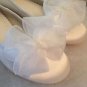 Communion Shoes Clips White Bows that clip to Your Shoes Satin Pearl and Organza