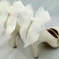 Ivory Shoe Clips Satin Bow Clips 4 Shoes Burlesque Heel Bows Satin & Organza