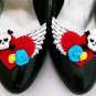 Tattoo ShOe ClipS Heart Skull Rose Red Black Pinup Burlesque Seriously Sassyx â¤