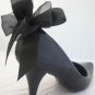 Black Shoe Clips 4 Shoes UK Handmade Satin Bows Vintage Pinup Burlesque Formal