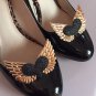 Tattoo ShOe ClipS Heart Gold Angel Wings Black Pinup Burlesque Steampunk