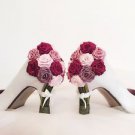 Rose Bouquet Shoes Ivory Satin White Bridal Any Colour Roses OOAK Size 4 5 6 7 8