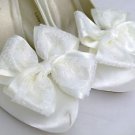 Ivory Shoe Clips 4 Shoes Ivory Satin Lace Dorothy Bows 4 Bridal Shoes Wedding