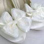 Ivory Shoe Clips 4 Shoes Ivory Satin Lace Dorothy Bows 4 Bridal Shoes Wedding
