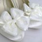 Ivory Shoe Clips 4 Shoes Ivory Satin Lace Dorothy Bows 4 Bridal Shoes Wedding