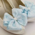 Ivory Shoe Clips 4 Shoes Something Blue Dorothy Satin Bows 4 Bridal Shoes
