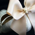Ivory Shoe Clips 4 Shoes Pearl Ecru White Satin Bows For Bridal Shoe Clips