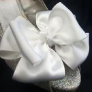White ShOe CLiPs Clips 4 Shoes Bridal Satin Bows 4 Shoe Wedding Shoes Court