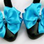 Blue Shoe Clips 4 Shoes Satin Betty Bows Vintage Pinup Retro Turquoise Burlesque