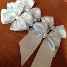 Cinderella Bow Hair Clip Princess Bow Clip Pearl Lace Powder Blue White