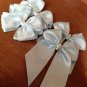 Cinderella Bow Hair Clip Princess Bow Clip Pearl Lace Powder Blue White