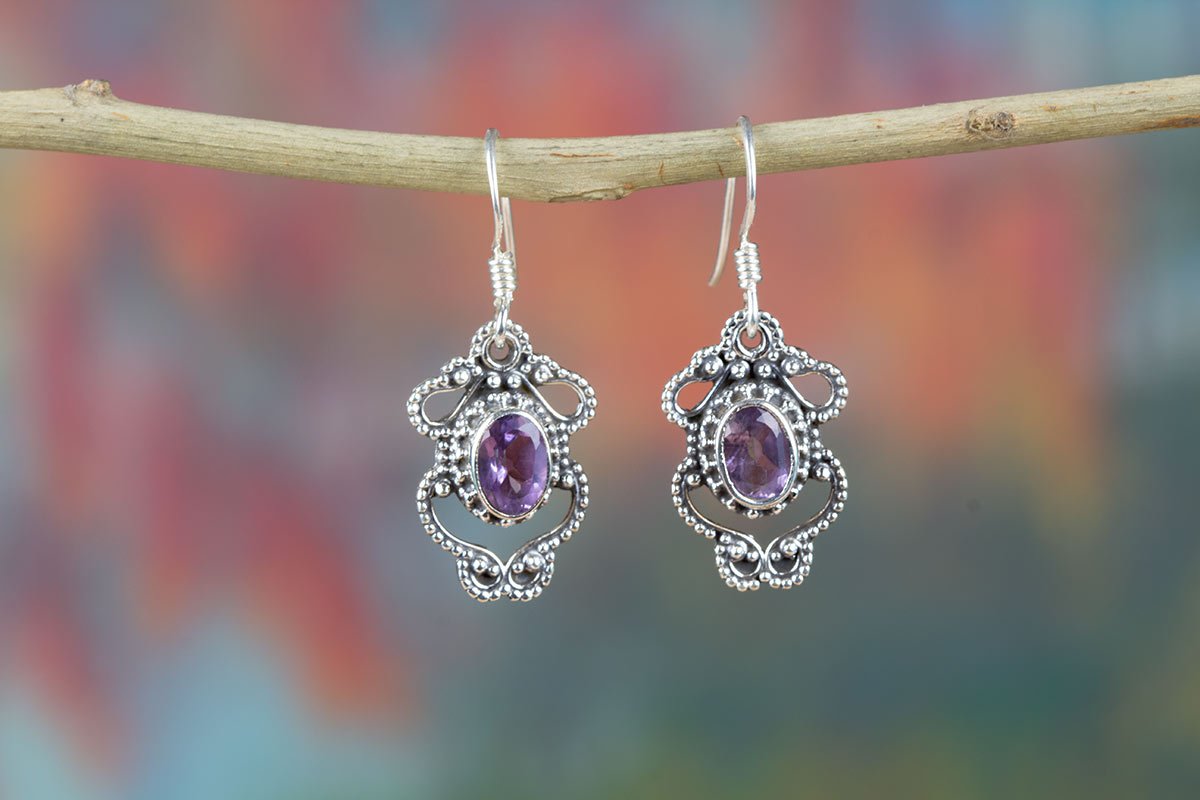 Beautiful Handmade Faceted Amethyst earring BJE-101-AMC-A