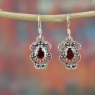 Handmade Natural Sterling Silver Faceted Garnet Earring BJE-101-GRC-A