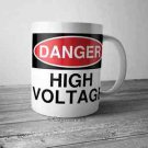 Danger High Voltage Funny Coffee Mug 11 oz White Sublimation Novelty Cup Humor