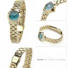 NEW MARC BY MARC JACOBS MBM3229 AMY DINKY AQUA DIAL GOLD TONE WOMEN'S WATCH