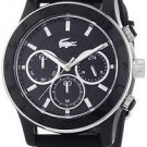 BRAND NEW LACOSTE 2000801 CHARLOTTE BLACK CHRONOGRAPH SILICONE WOMEN'S WATCH
