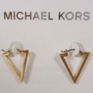 MICHAEL KORS MKJ4044710 MKJ4044 GOLD PAVE CRYSTAL GLITZ HOLLOW TRIANGLE EARRINGS