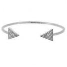 MICHAEL KORS MKJ4397040 MKJ4397 PAVE CRYSTAL SILVER ARROW POINT BANGLE BRACELET