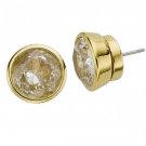NEW MICHAEL KORS MKJ1056710 MKJ1056 GLITZ GOLD TONE ROUND CRYSTAL STUD EARRINGS