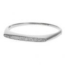 MICHAEL KORS MKJ4484040 MKJ4484 PAVE CRYSTAL SILVER TRIBAL BANGLE BRACELET