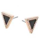 MICHAEL KORS MKJ4366791 MKJ4366 PAVE CRYSTAL BLACK & ROSE GOLD TRIANGLE EARRINGS