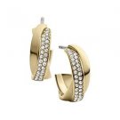 MICHAEL KORS MKJ3281710 MKJ3281 PAVE CRYSTAL GOLD TONE TWIST MINI HOOP EARRINGS