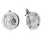 BRAND NEW MICHAEL KORS MKJ4518040 MKJ4518 SILVER CIRCLE MK LOGO CLIP ON EARRINGS
