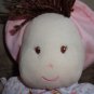 Prestige Baby Pink White Flower Stripes Doll with Hat Plush Soft Toy 13"