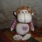 Fiesta Plush Light Brown Monkey W/ John 3:16 Heart Emblem 12"
