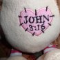 Fiesta Plush Light Brown Monkey W/ John 3:16 Heart Emblem 12"