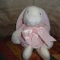 Puff Balls Rattle 13" Bunny in Pink Outfit And Bow Made by North American Bear 2001