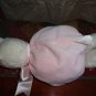 Puff Balls Rattle 13" Bunny in Pink Outfit And Bow Made by North American Bear 2001