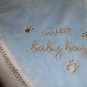 Carters Sweet Baby Boy Teddy Bear Security Blanket Blue White Rattle Satin