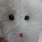 TY 2004 Beanie Buddies Fluffy White Pink Teddy Bear with Bow
