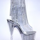 Ankle Boots Rhinestone Platform-Fringe Stripper Boots
